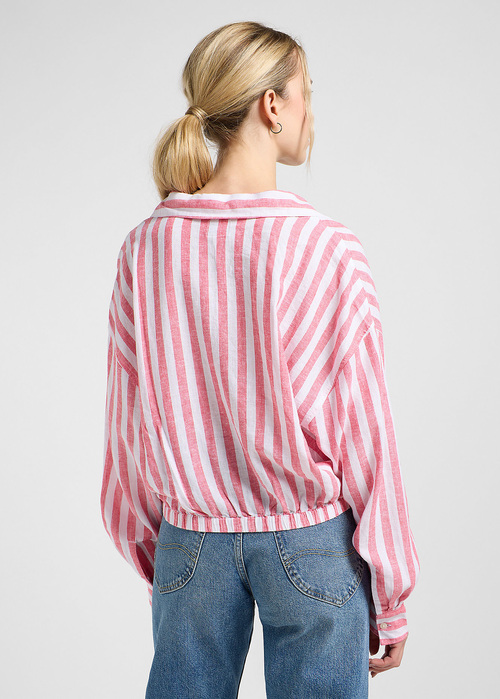 Lee Elasticated Shirt Lychee Awning Stripe - 112363502