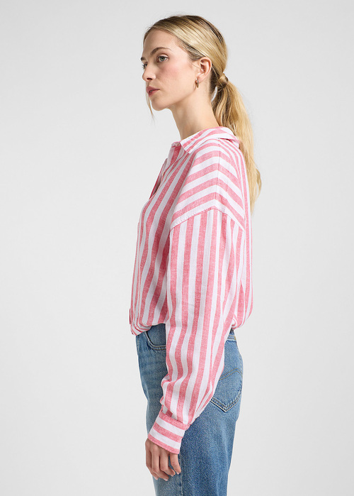 Lee Elasticated Shirt Lychee Awning Stripe - 112363502