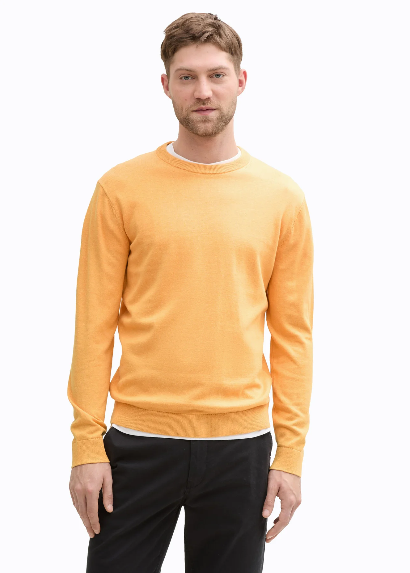 Tom Tailor Basic Knitted Sweater Peachy Orange Melange - 1039810-37378