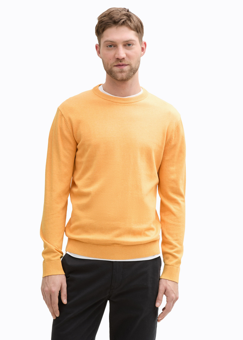 Tom Tailor Basic Knitted Sweater Peachy Orange Melange