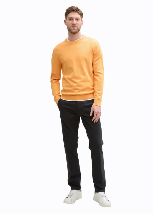 Tom Tailor Basic Knitted Sweater Peachy Orange Melange - 1039810-37378