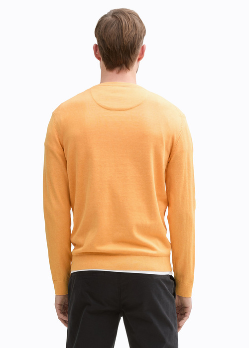 Tom Tailor Basic Knitted Sweater Peachy Orange Melange