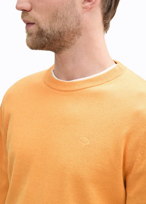 Tom Tailor Basic Knitted Sweater Peachy Orange Melange - 1039810-37378