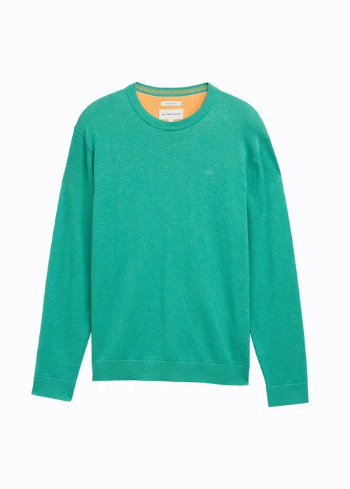 Tom Tailor Basic Knitted Sweater Bright Jade Green Melange - 1039810-37437