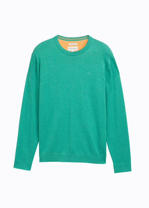 Tom Tailor Basic Knitted Sweater Bright Jade Green Melange