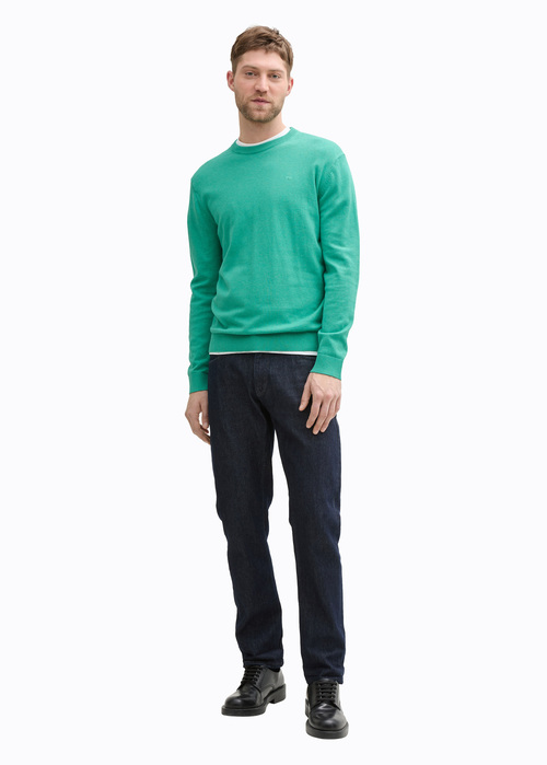 Tom Tailor Basic Knitted Sweater Bright Jade Green Melange