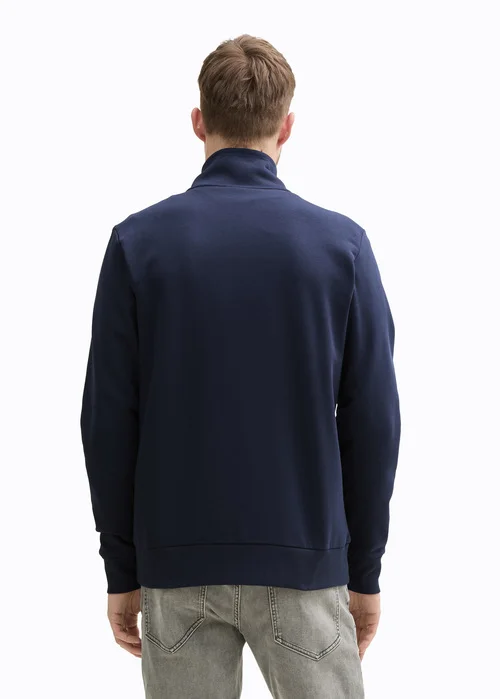 Tom Tailor Sweat Jacket With Stand Up Collar Sky Captain Blue - 1045645-10668