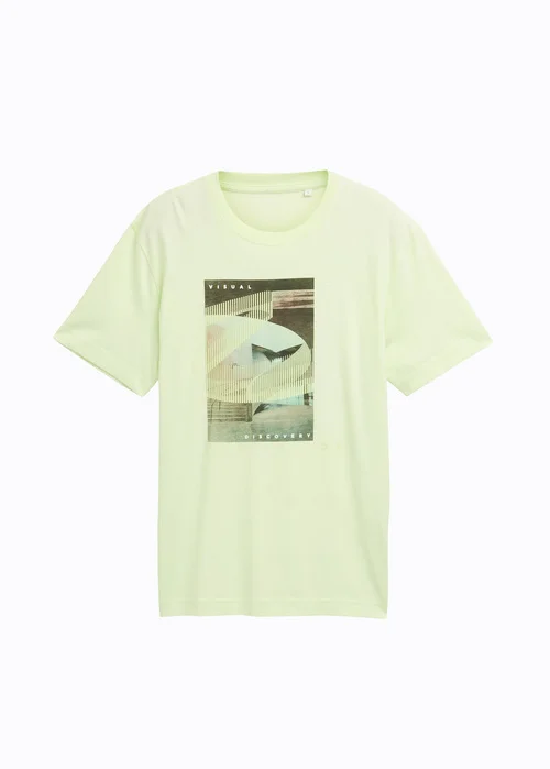 Tom Tailor T Shirt With Photo Print Lime Cream Green