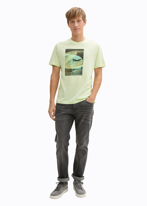 Tom Tailor T Shirt With Photo Print Lime Cream Green - 1045661-29078