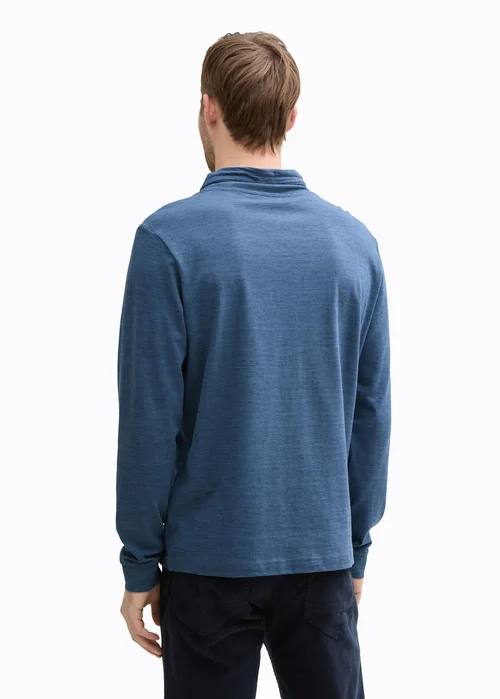 Tom Tailor Snood Long Sleeve Shirt With Breast Pocket Mystical Blue Navy Injected - 1045670-37299