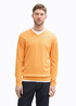 Tom Tailor Knitted Pullover With A V Neckline Peachy Orange Melange