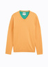 Tom Tailor Knitted Pullover With A V Neckline Peachy Orange Melange