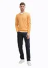 Tom Tailor Knitted Pullover With A V Neckline Peachy Orange Melange - 1039811-37378