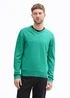 Tom Tailor Knitted Pullover With A V Neckline Bright Jade Green Melange - 1039811-37437