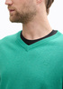 Tom Tailor Knitted Pullover With A V Neckline Bright Jade Green Melange