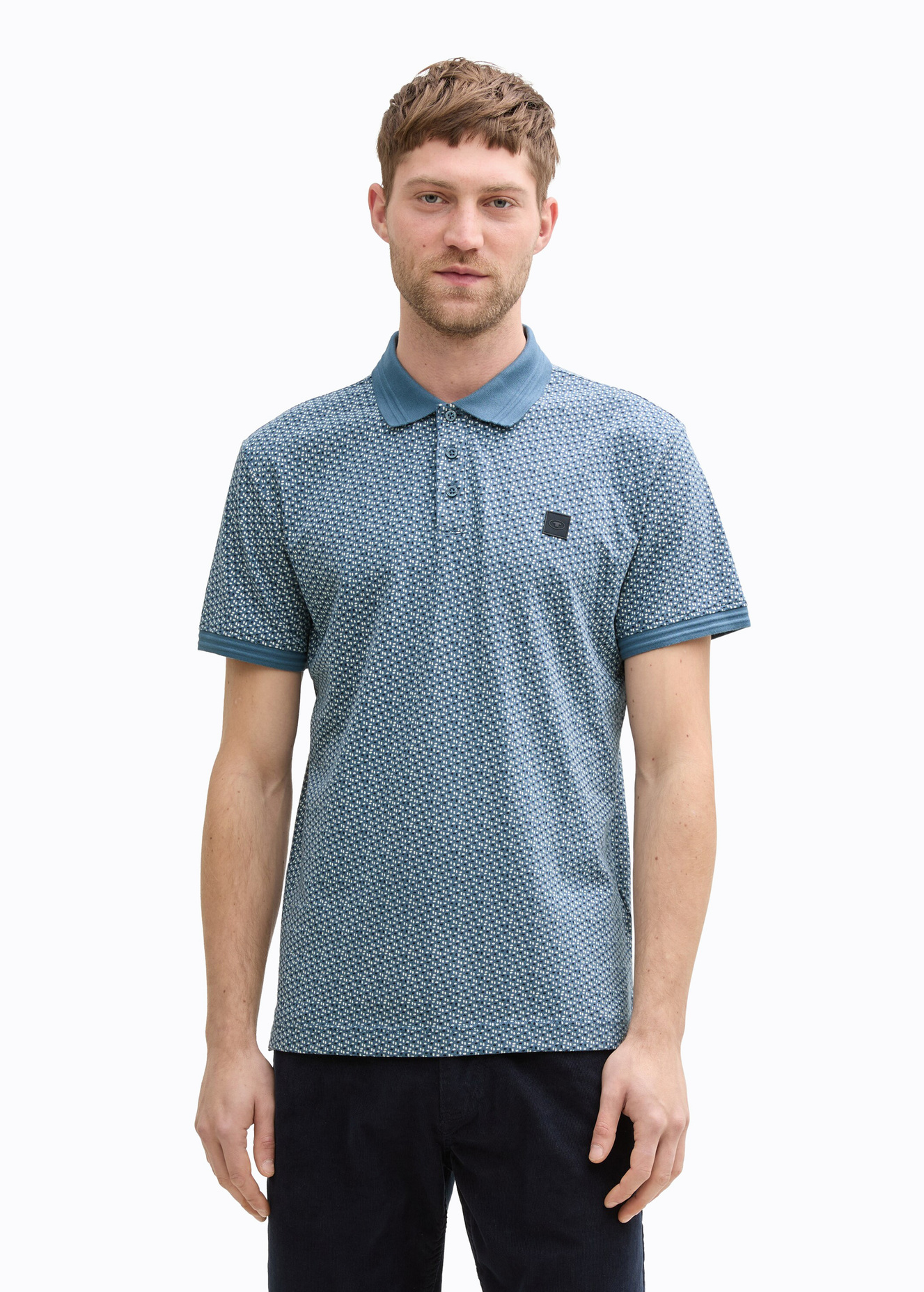 Tom Tailor Polo Tee Blue Irregular Design - WRANGLER-SKIRT