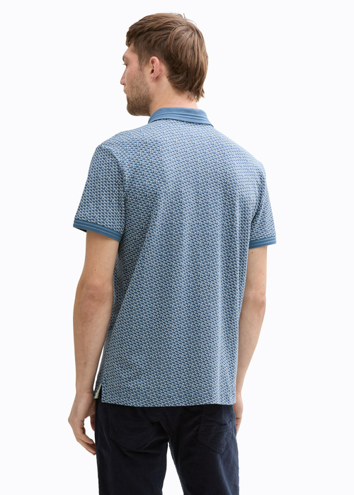 Tom Tailor Polo Tee Blue Irregular Design