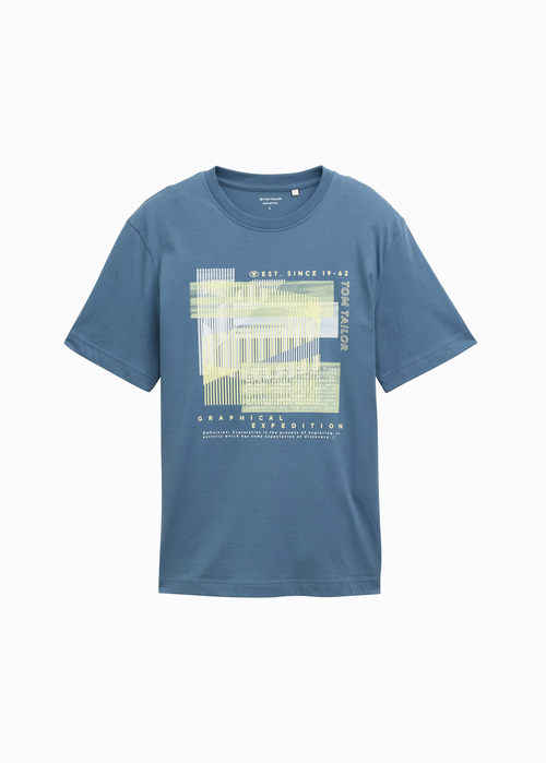 Tom Tailor Graphics T Shirt Mystical Blue - 112365725