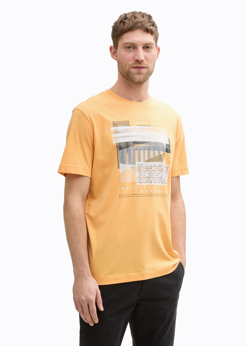 Tom Tailor Graphics T Shirt Peachy Orange - 1045664-37103