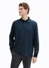 Tom Tailor Shirt Navy Blue Popcorn Structure
