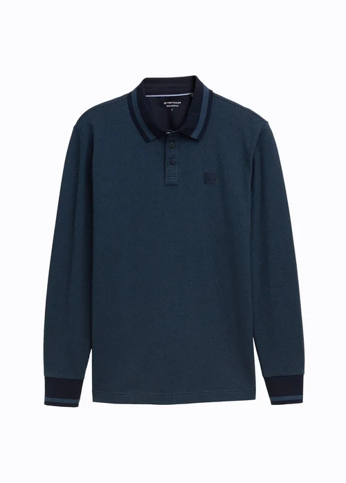 Tom Tailor Shirt Navy Blue Popcorn Structure