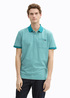 Tom Tailor Piqu Polo Shirt With Breast Pocket Green White Irregular Stripe - 122-G