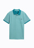 Tom Tailor Piqu Polo Shirt With Breast Pocket Green White Irregular Stripe - 122-G