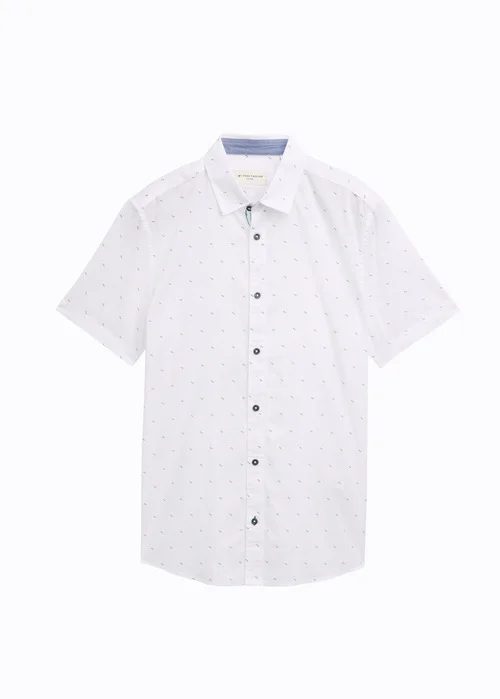 Tom Tailor Shirt White Small Bars Design