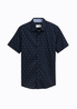 Tom Tailor Short Sleeve Shirt Navy Small Bars Design - 112364050