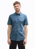 Tom Tailor Short Sleeve Shirt Blue Small Bars Design