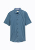 Tom Tailor Short Sleeve Shirt Blue Small Bars Design - COOL-MEDIUM