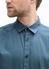 Tom Tailor Short Sleeve Shirt Blue Small Bars Design