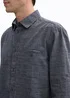 Tom Tailor Regular Fit Shirt With Turn Up Function Navy White Fil A Fil Dobby