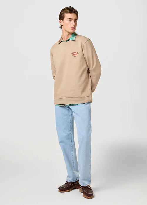 Wrangler Small Logo Crew Timberwolf