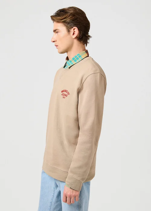 Wrangler Small Logo Crew Timberwolf