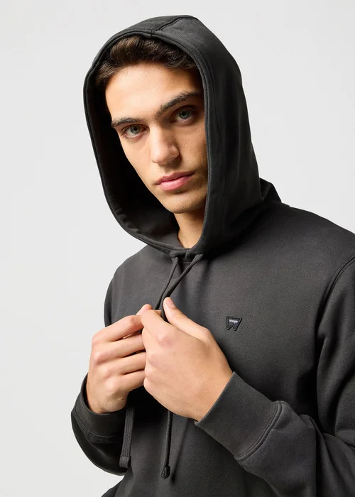 Wrangler Sign Off Hoodie Faded Black - 112364289