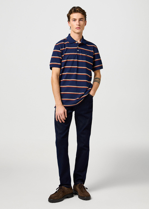 Wrangler Stripe Polo Tee Navy - 112362827