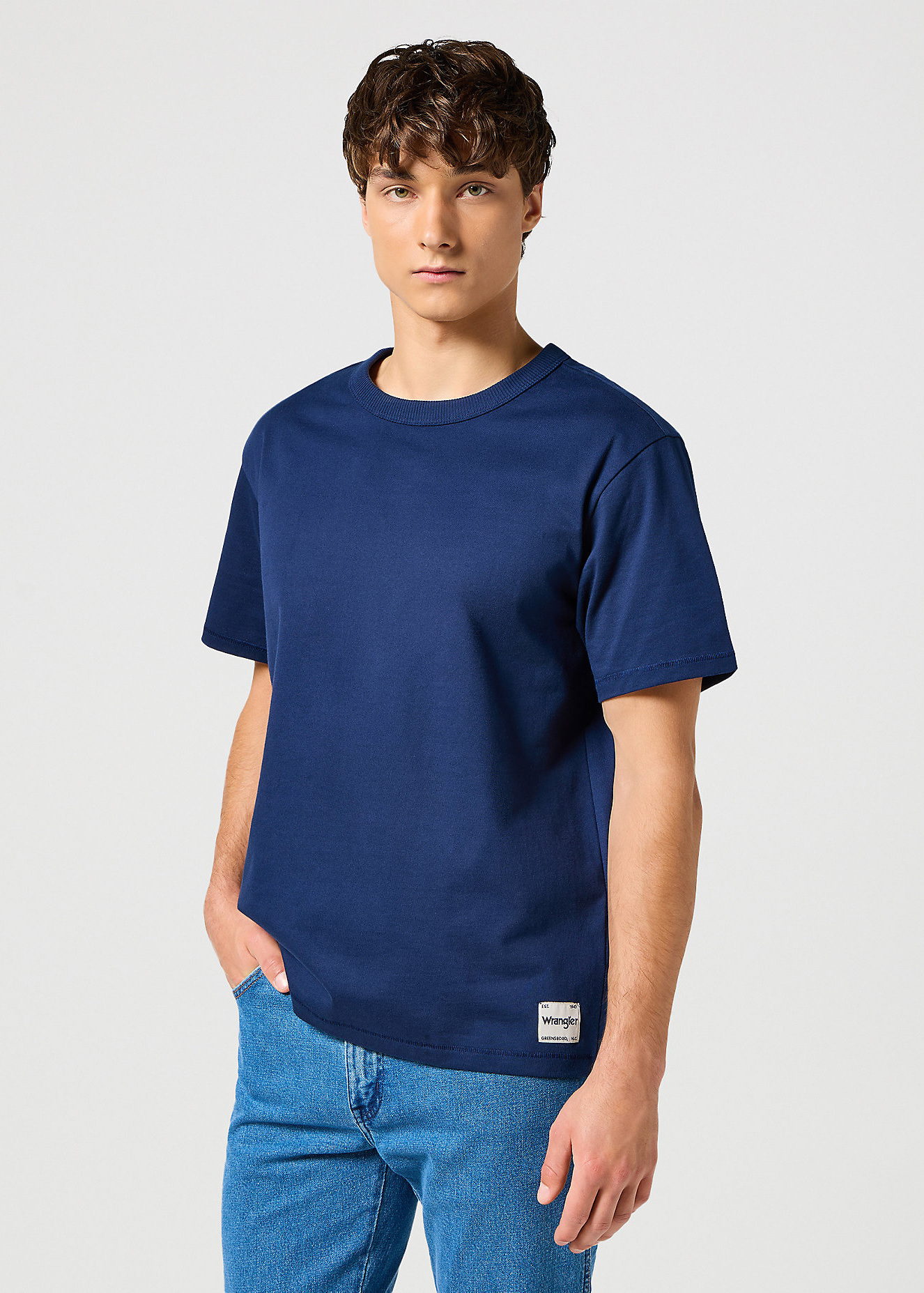 Wrangler Short Sleeve Solid Tee Navy - 112357358