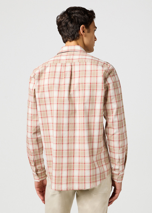 Wrangler One Pocket Shirt Tan Check - 112362768