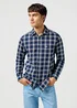 Wrangler One Pocket Shirt Indigo Plaid Check