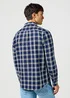 Wrangler One Pocket Shirt Indigo Plaid Check