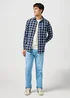 Wrangler One Pocket Shirt Indigo Plaid Check
