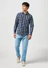 Wrangler One Pocket Shirt Indigo Plaid Check