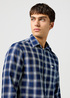 Wrangler One Pocket Shirt Indigo Plaid Check - 112362897