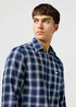 Wrangler One Pocket Shirt Indigo Plaid Check