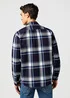 Wrangler One Pocket Shirt Large Indigo Plain Check