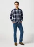 Wrangler One Pocket Shirt Large Indigo Plain Check