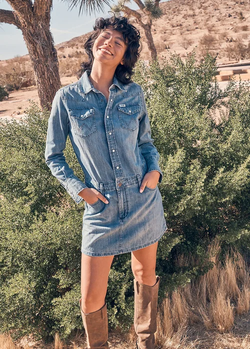 Wrangler Long Sleeve Dress Ultra Marine