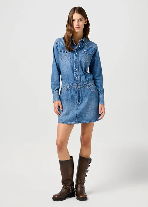 Wrangler Long Sleeve Dress Ultra Marine