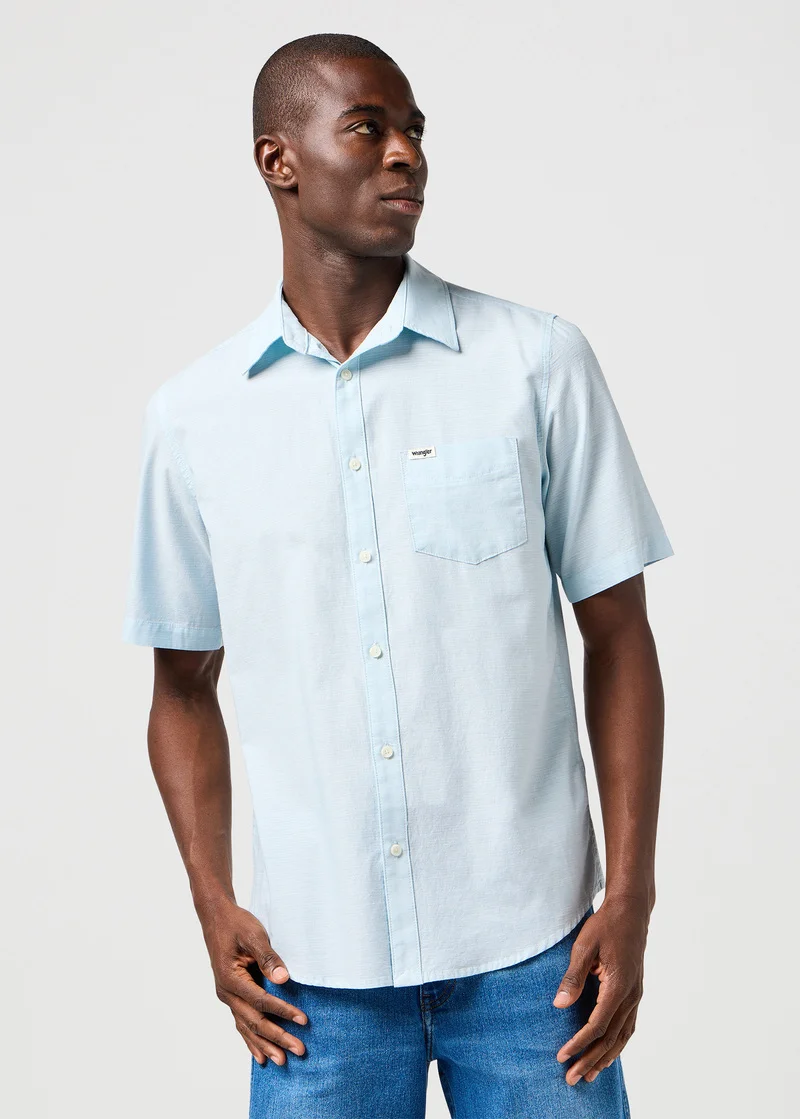 Wrangler Short Sleeve 1 Pocket Shirt Dream Blue